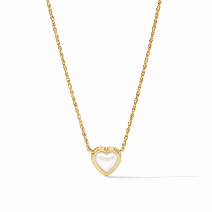 Jewelry JULIE VOS | Julie Vos Heart Delicate Necklace, Pearl