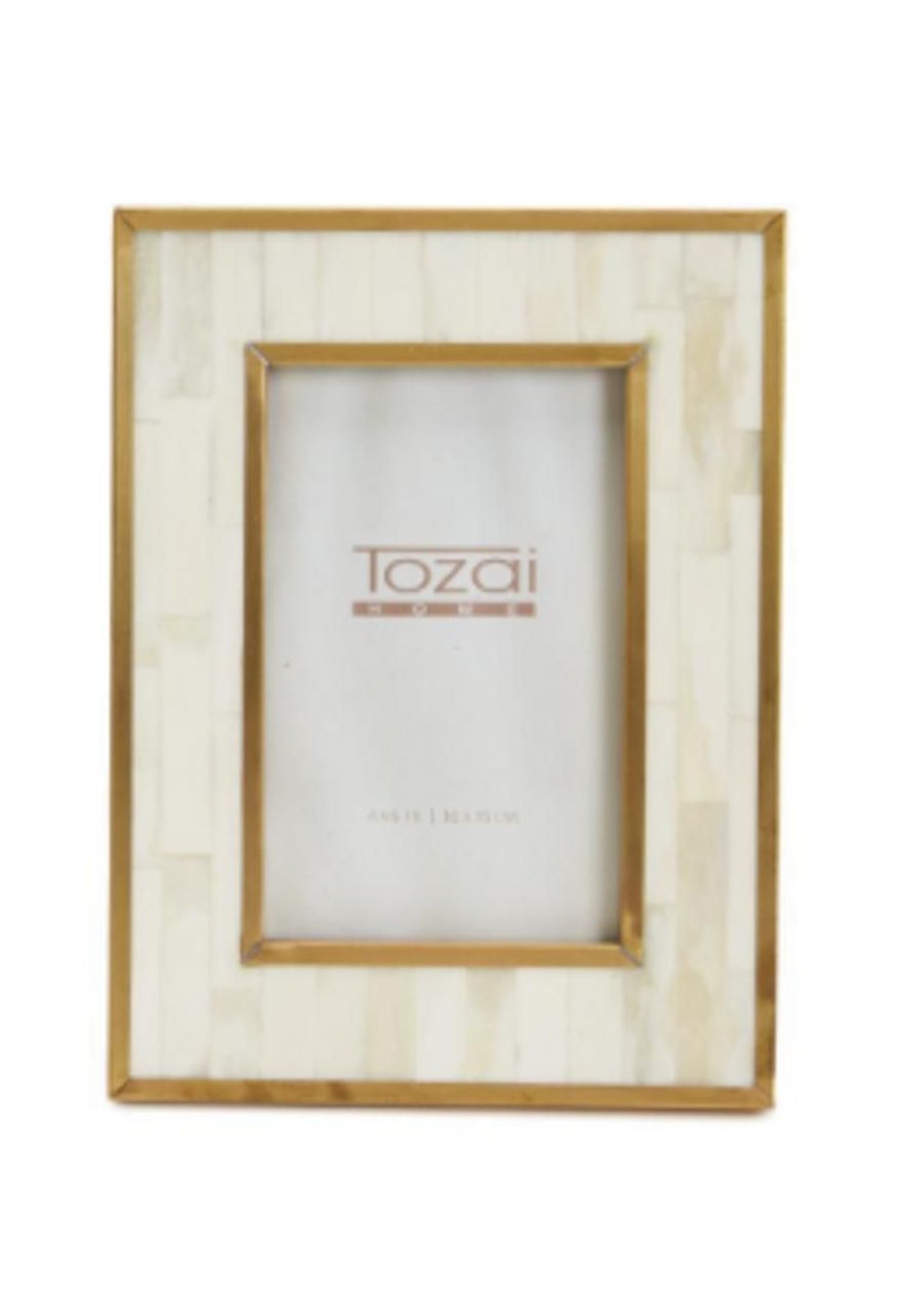 Home & Gifts TWO'S COMPANY | Two'S Company Frame With Brass Border, 4X6