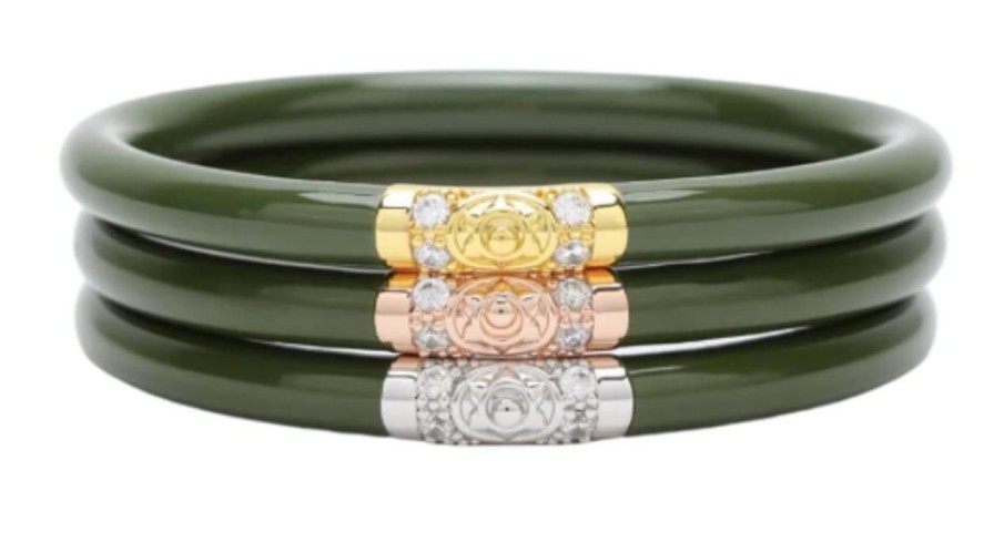 Jewelry BuDhaGirl | Budhagirl Medium Three Kings All Weather Bangles, Jade