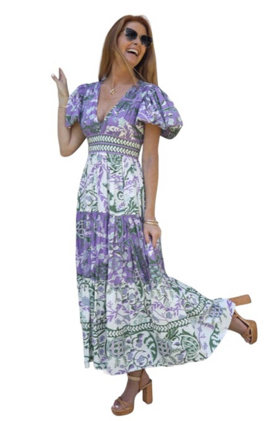 Clothing CK BRADLEY | Ck Bradley Heather Dress, Frolic Cream And Lavender