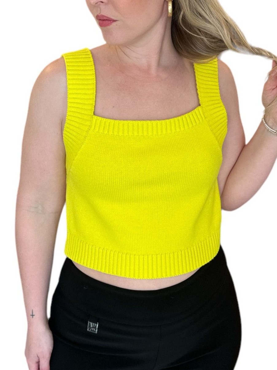 Clothing LILLA P | Lilla P Sweater Tank, Lemon Lime