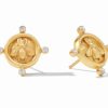 Jewelry JULIE VOS | Er804Gcz00 Bee Cameo Stud Gold Cz