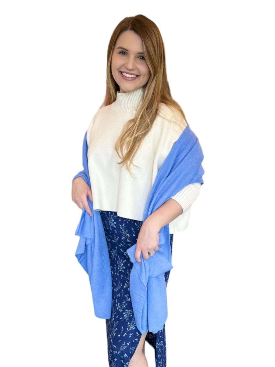 Accessories White + Warren | White + Warren Cashmere Wrap, Cornflower Blue