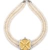 Jewelry French Kande | Ss1553-Z Three Row Pearl Necklace