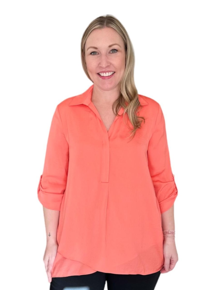 Clothing RENUAR | Renuar Airflow Blouse, Papaya