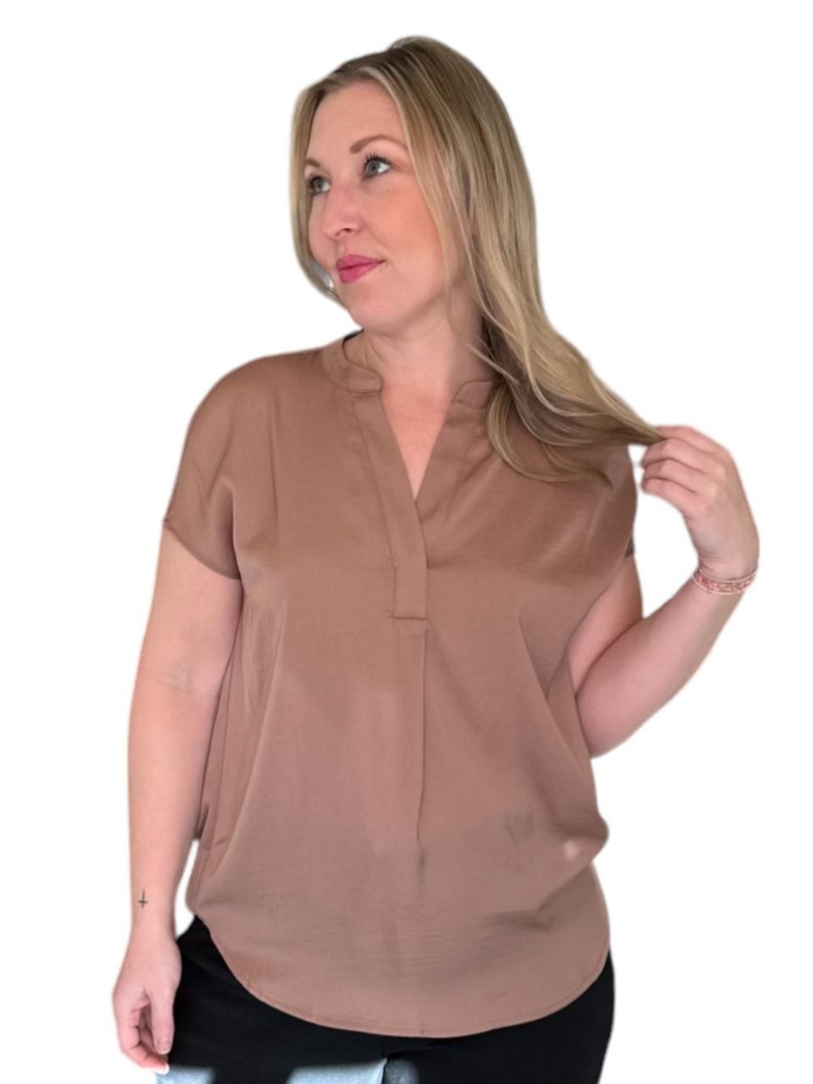 Clothing RENUAR | Renuar Cap Sleeve Airflow Top, Walnut