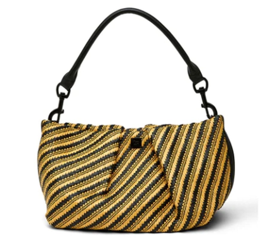 Accessories Think Royln | Think Royln Savannah Handbag, Dune/Black Stripe Raffia