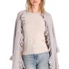 Clothing MINNIE ROSE | Minnie Rose Cotton Cashmere Ruffle Shawl, Light Heather Grey